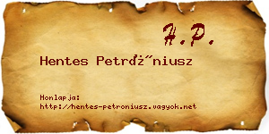 Hentes Petróniusz névjegykártya